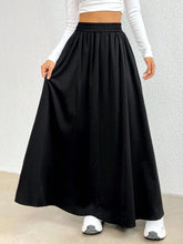 EZwear Solid Elastic Waist Skirt